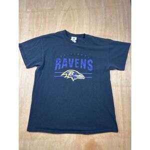 Baltimore Ravens NFL Y2K Football T Shirt Black Short Sleeve Men's Size L
